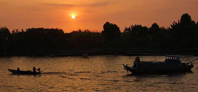 Admire Mekong Delta before night falls
